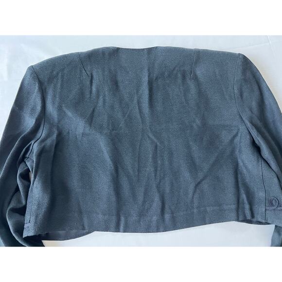 Dawn Joy Fashions Long Sleeve Cropped Jacket Shoulder Pads Size 7-8 Black VTG80s - Picture 9 of 11